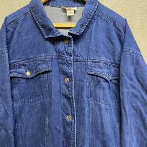 Hunters Run Vintage Blue Jean Denim Jacket Size 4X  100% Cotton  Y2K  90's